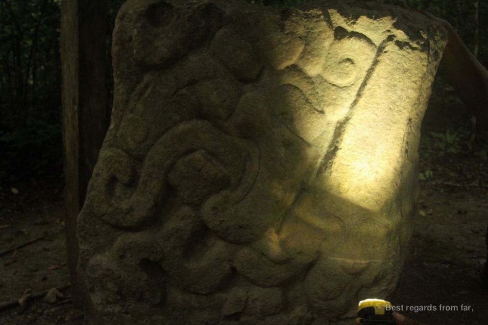 Stela from El Mirador with the oldest incised Maya writing, El Mirador, Guatemala