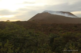 Sunset on the crater of the Telica volcano, Nicaragua