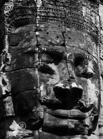 The smile of Angkor at the Bayon temple, Angkor, Cambodia