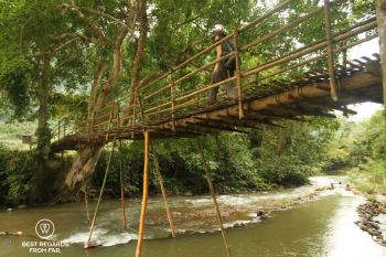Bamboo bridge, hiking from Muang Ngoy Neua to Ban Hoy Seen, Laos