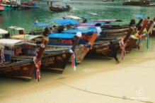 A very few of the hundreds of long-tail boats, Koh Phi Phi, Thailand