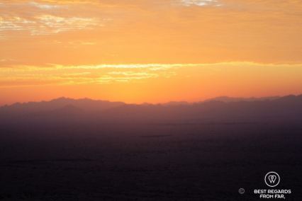Sunrise over the mountains of Oman, UAE