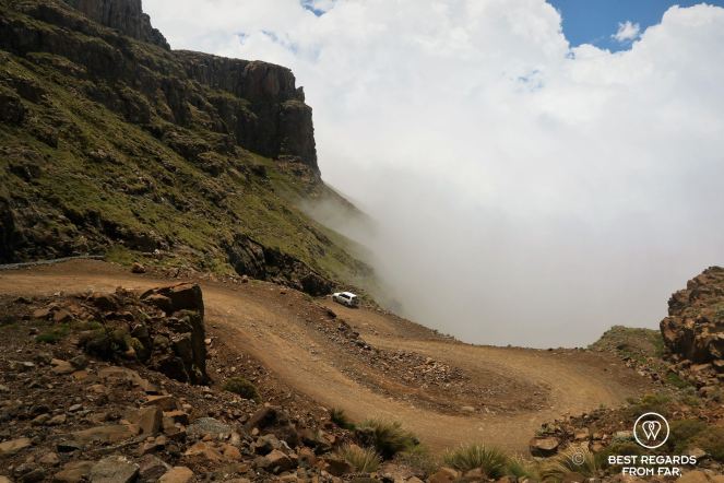The last laces of Sani Pass, South Africa
