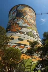 The iconic Orlando Power Station Cooling Tower, Soweto, South Africa