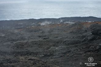 The smoking hot road of lava