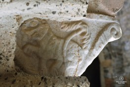 San Fruttuoso: details of a carving.
