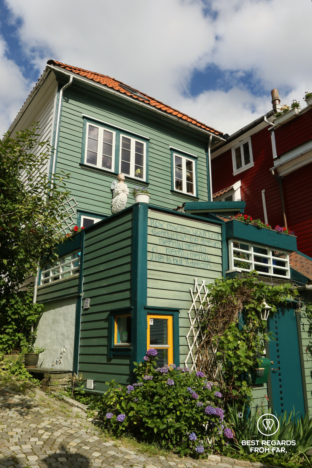 Cute street in Nordnes, Bergen