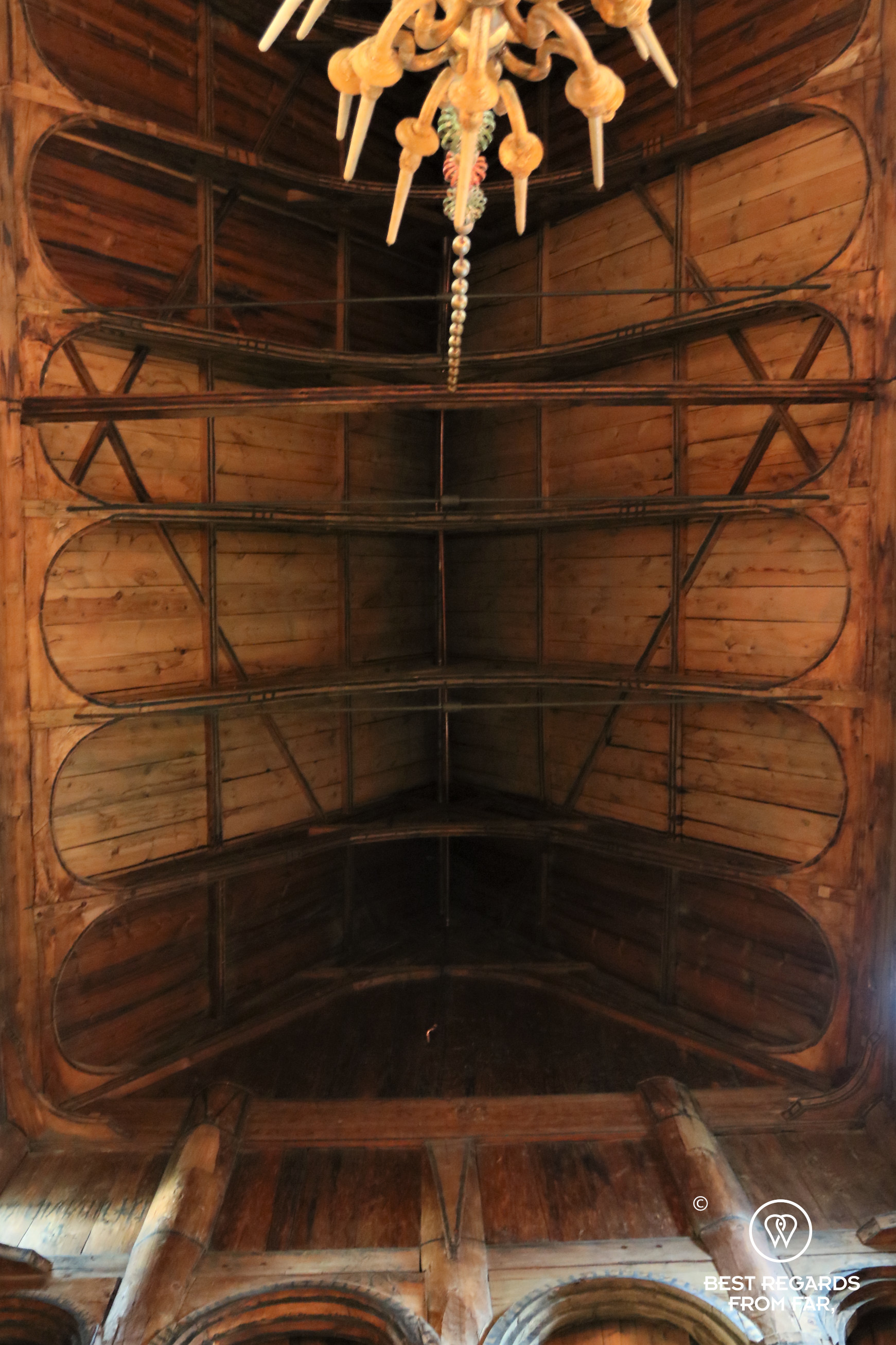 The ceiling of Lom Stave Church