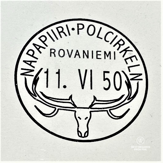 Polar Circle post stamp from Rovaniemi, Finland