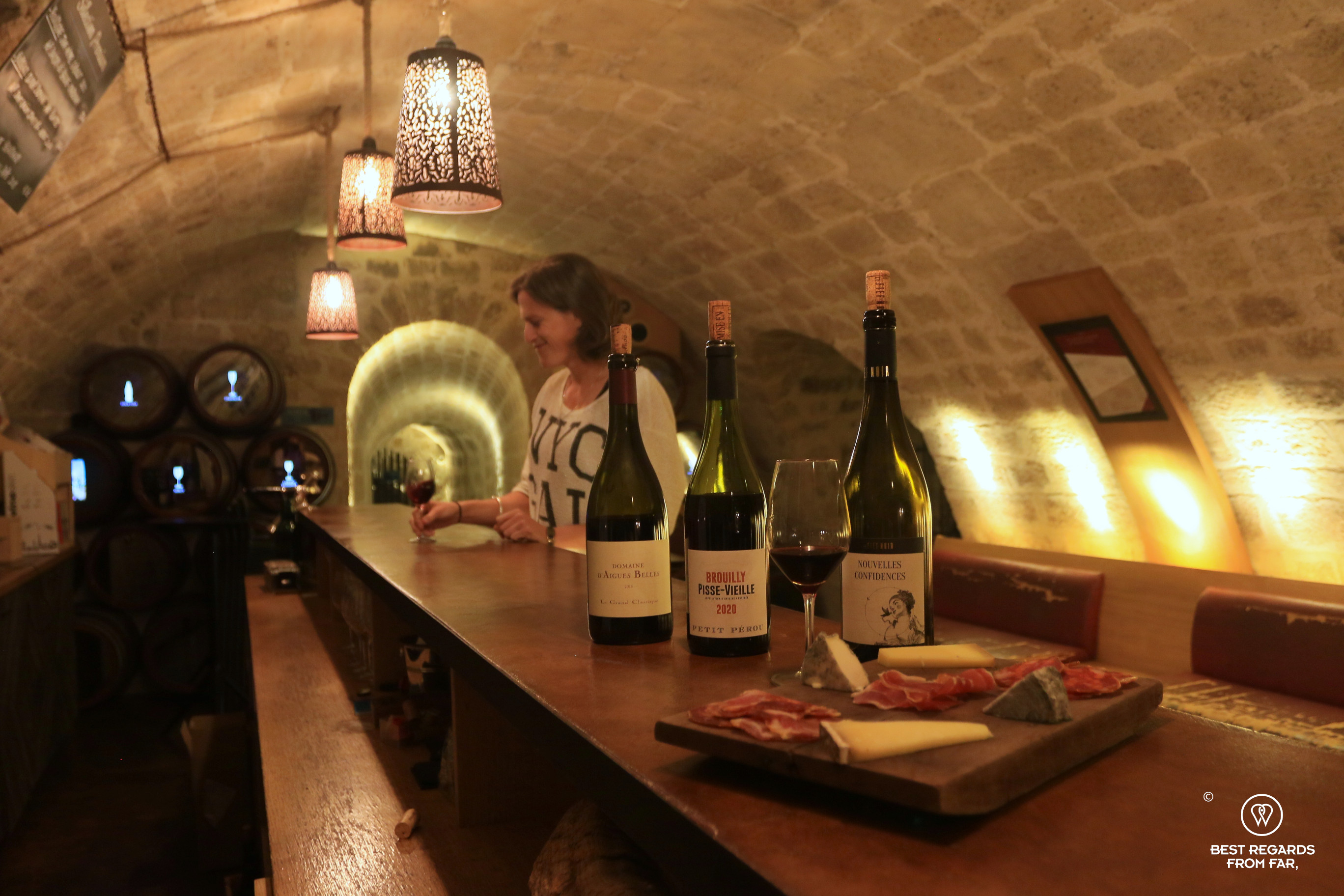 Wine tasting at Les Caves du Louvre
